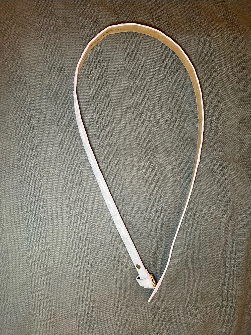 kate spade Pale Pink Leather Belt with Bow and Gold Buckle